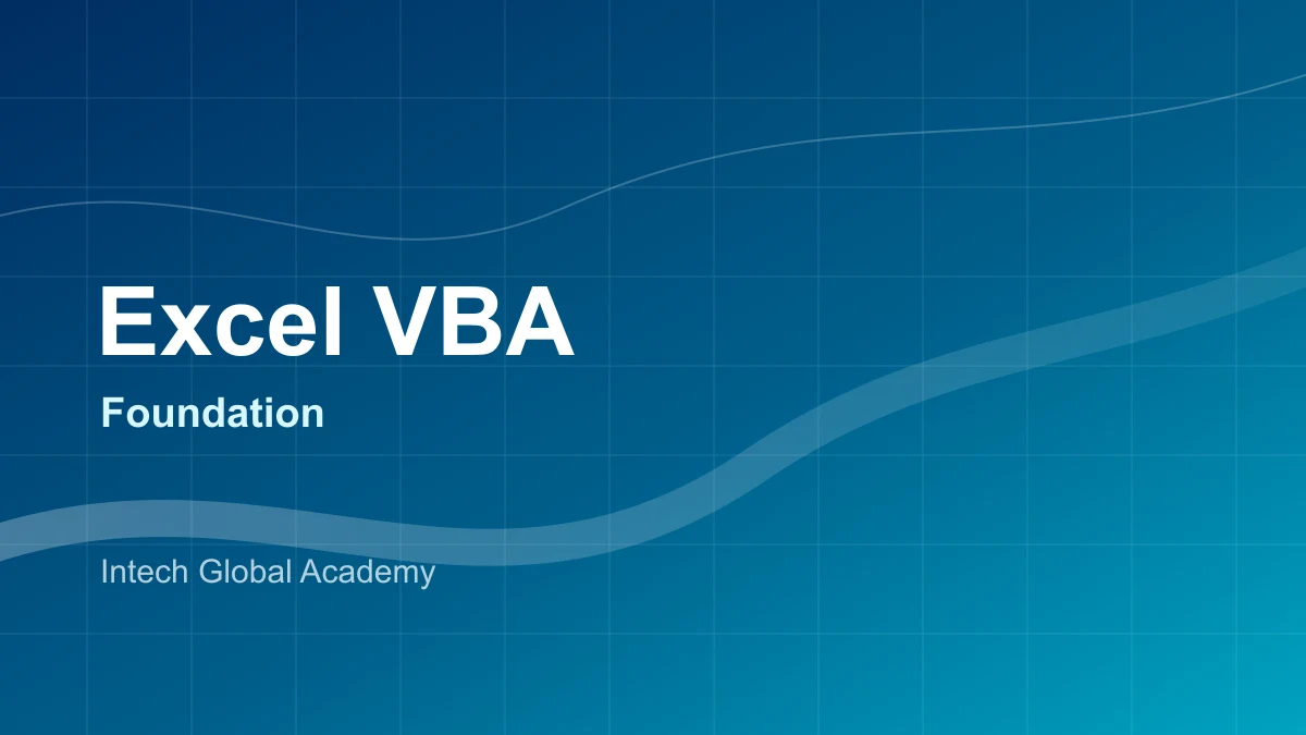 Excel VBA Foundation for Office Work